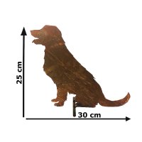 Dekofigur Hund im Rost Design, Rostfigur Labrador...
