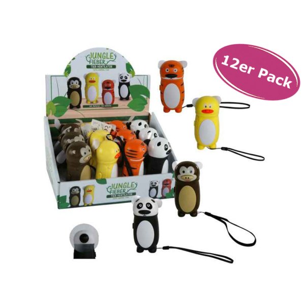 Ventilator Tiere (12er Set) - lustiger Ventilator z.B. für Kinder - tolles Mitgebsel, Kindergeschenk