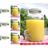Getrnkespender mit Zapfhan im Einmachglas Look - ca. 3,5...
