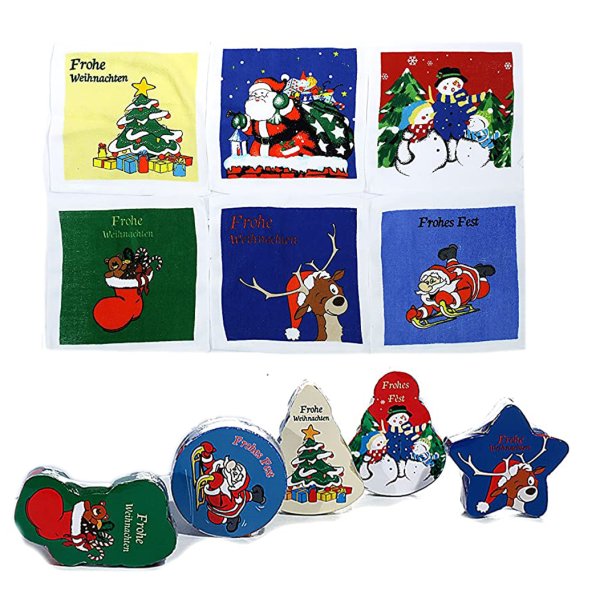 Magisches Handtuch Weihnachten (6er Set) tolles Wichtelgeschenk, Adventskalender Fllung etc.