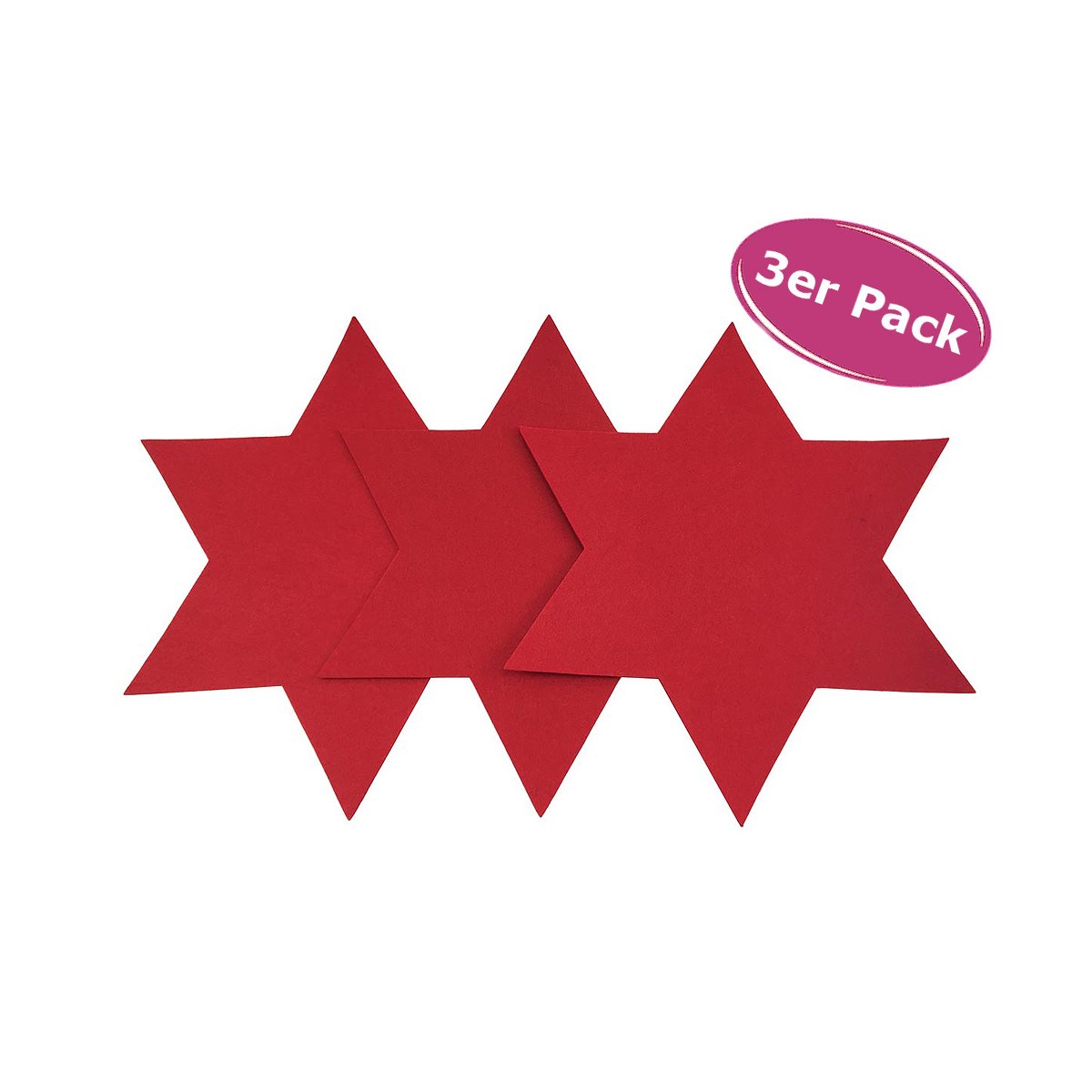 3x Tischset Stern, rot XL (40 cm) - Platzmatte, Platzset, Tischmatte , 8,95  €