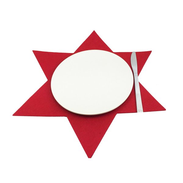 3x Tischset Stern, rot XL (40 cm) - Platzmatte, Platzset, Tischmatte Weihnachten
