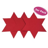 3x Tischset Stern, rot XL (40 cm) - Platzmatte, Platzset,...