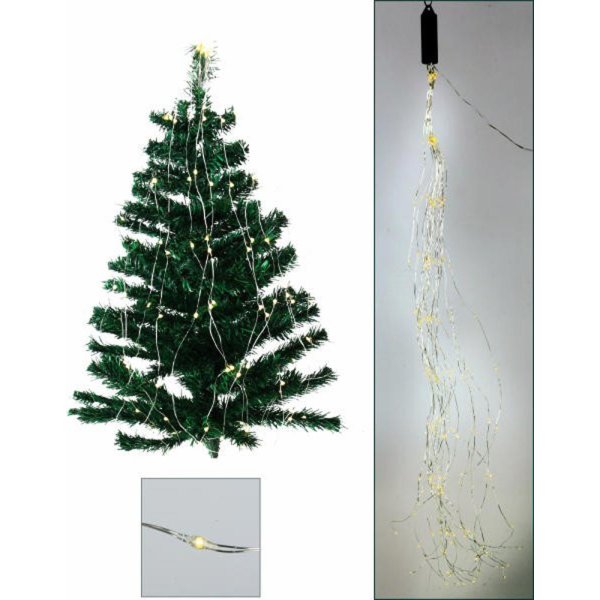 LED Lichtregen warm-weiß, 20x2m, 400 Lampen, tolle Draht Lichterkette mit Trafo (IP44)