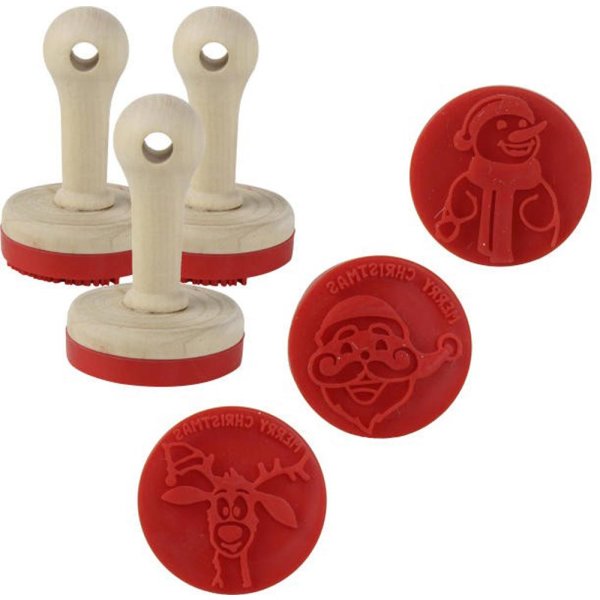 3er Set Keksstempel X-Mas - Backstempel Keks Stempel, Ausstecher, Silikonstempel