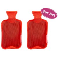 Taschenwärmer Wärmflasche, rot, 2er Set -...