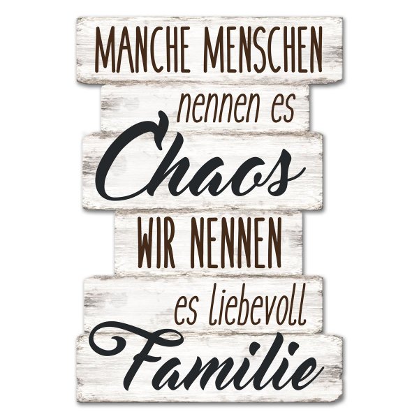 Plankenschild Familie, Holzbild mit coolem Spruch im Retro Look
