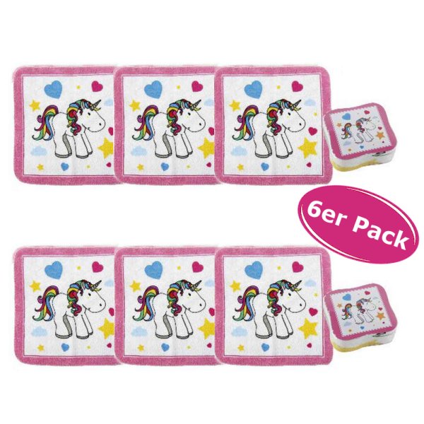 Magisches Handtuch Einhorn (6er Set) - Kindergeschenk, Mitgebsel, Kindergeburtstag