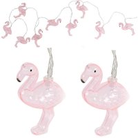 Lichterkette Flamingo rosa mit 10 warmweissen LED -...