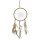 Traumfänger - Dreamcatcher D: 15 cm - beige mit weißem Netz und silbernen Perlen