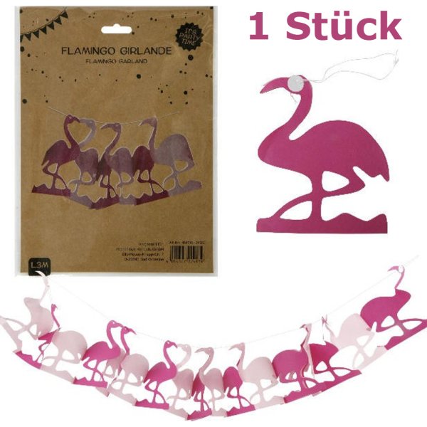 Girlande Flamingo - Papiergirlande, Partygirlande für Sommerpartys etc.