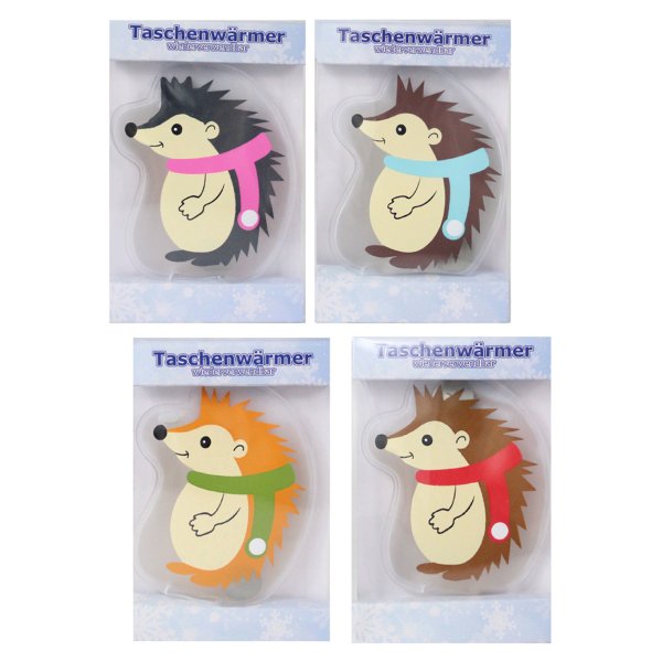 Taschenwärmer Igel mit Schal (4er Set) - Wichtelgeschenk, Handwärmer, Taschenheizkissen