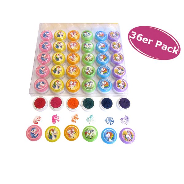 Kinderstempel Einhorn 36er Set - Stempel Set, Kinder Stempel, Luna Stempel, Unicorn