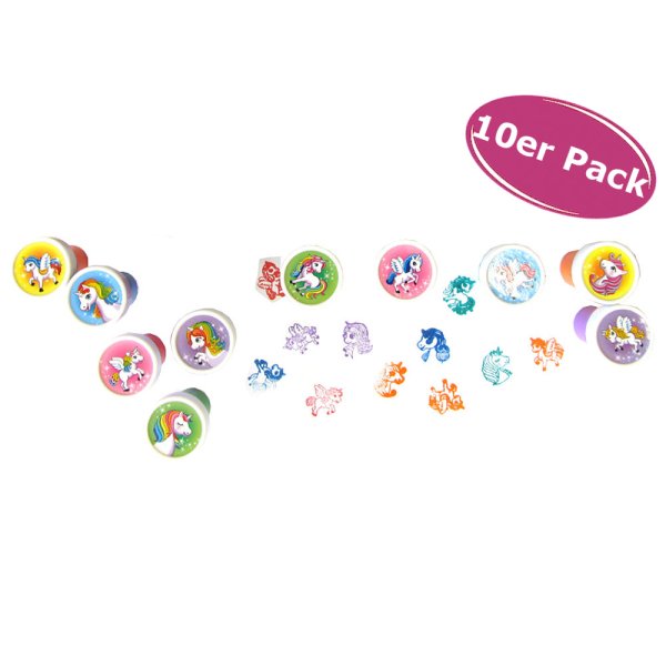 Kinderstempel Einhorn 10er Set - Stempel Set, Kinder Stempel, Luna Stempel, Unicorn
