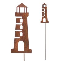 Gartenstecker Leuchtturm im Rost Design H:110 cm -...