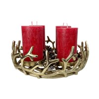 Adventskranz Zweige aus Metall gold (D: 29 cm) - Weihnachtsdeko, Adventsdeko, Advent