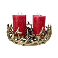 Adventskranz Zweige aus Metall gold (D: 29 cm) -...