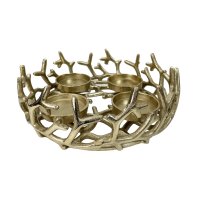 Adventskranz Zweige aus Metall gold (D: 29 cm) -...