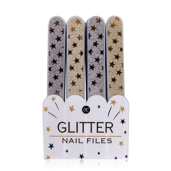 Nagelfeile Glitzer 4er Set - Glitzer Nagel Feile, Wichtelgeschenk