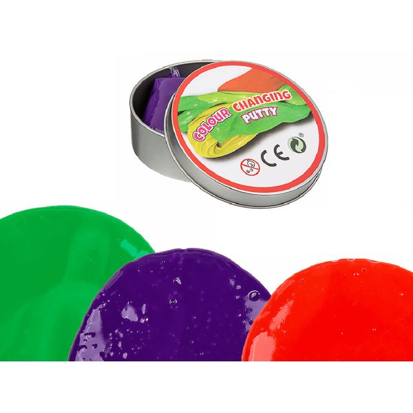 Intelligente Knete Colour Putty - springt, zerfließt, wechselt die Farbe und reißt - Kindergeschenk