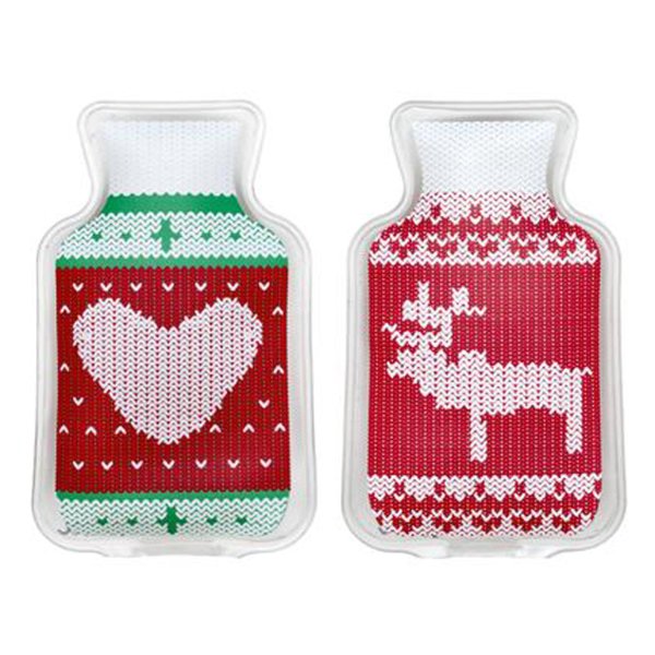 Taschenwärmer Nordic, Herz und Rentier (2er Set) - Wichtelgeschenk, Handwärmer, Taschenheizkissen