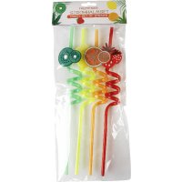 Trinkhalm mit Frchten 4er Set - coole Strohhalme &...