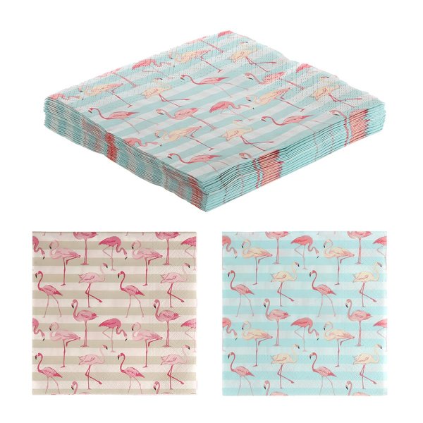 Servietten Flamingo 2x 20er Pack - Papierservietten, Grillparty, Cocktailparty, 33x33 cm