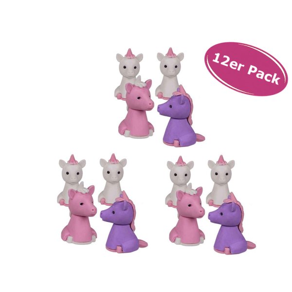 12er Set Puzzle Radierer - Einhorn  Radiergummi - tolles Kindergeschenk - Mitgebsel