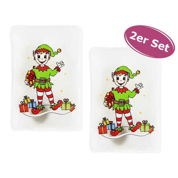 Taschenwärmer Weihnachtself, 2er Set - Wichtelgeschenk, Handwärmer, Taschenheizkissen