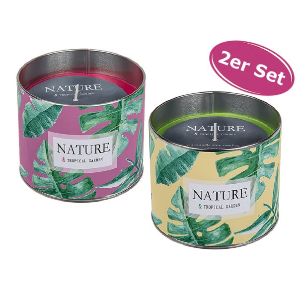 Citronella Kerze im Zinktopf 2er Set - Duftkerzen, Gartendeko, Windlicht, Teelicht