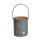 Laterne Maritim Eimer mit Leuchtturm H:26,5 cm im Shabby Look aus Metall - maritimes Windlicht, Kerzenleuchte, Teelichthalter