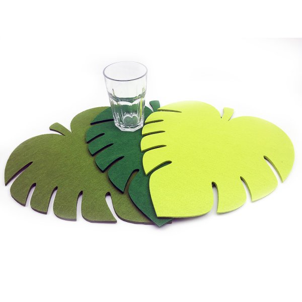 Tischset Blatt XL (35 cm), 3er Set - Platzmatte, Platzset, Tischmatte