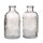 Glasvase Ornament, Klarglas Vase H:12 cm (2er Set) - Flaschenvase zur Tischdekoration, Geburtstage, Hochzeiten