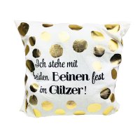 Deko Kissen, gold "Glitzer“ 45x45cm -...