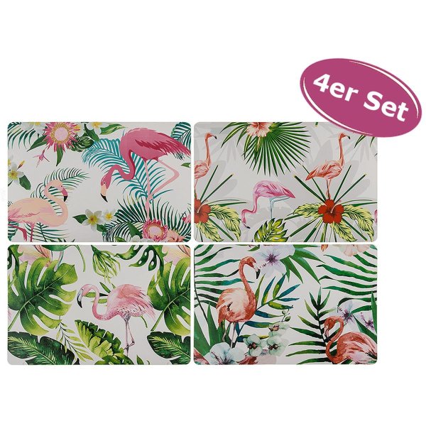 Tischset Tropical Flamingo, 4er Set - Platzmatte, Platzset, Tischmatte