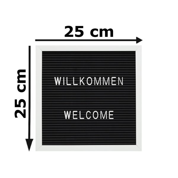 Letterboard schwarz (B:25) - Buchstaben Brett, Buchstaben Tafel, Memo Tafel, Memoboard