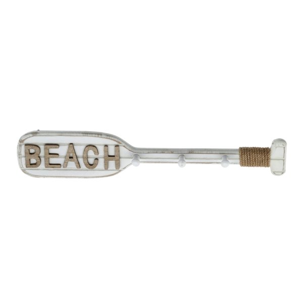 Garderobe Holz Paddel Beach Shabby Look Ruder - maritime Hakenleiste (als Handtuchhalter), Kleiderhaken