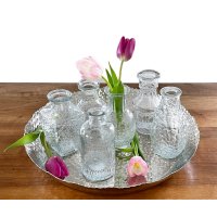 Glasvase Vintage, Klarglas Vase, H: 11,5-14 cm, 6er Set -...