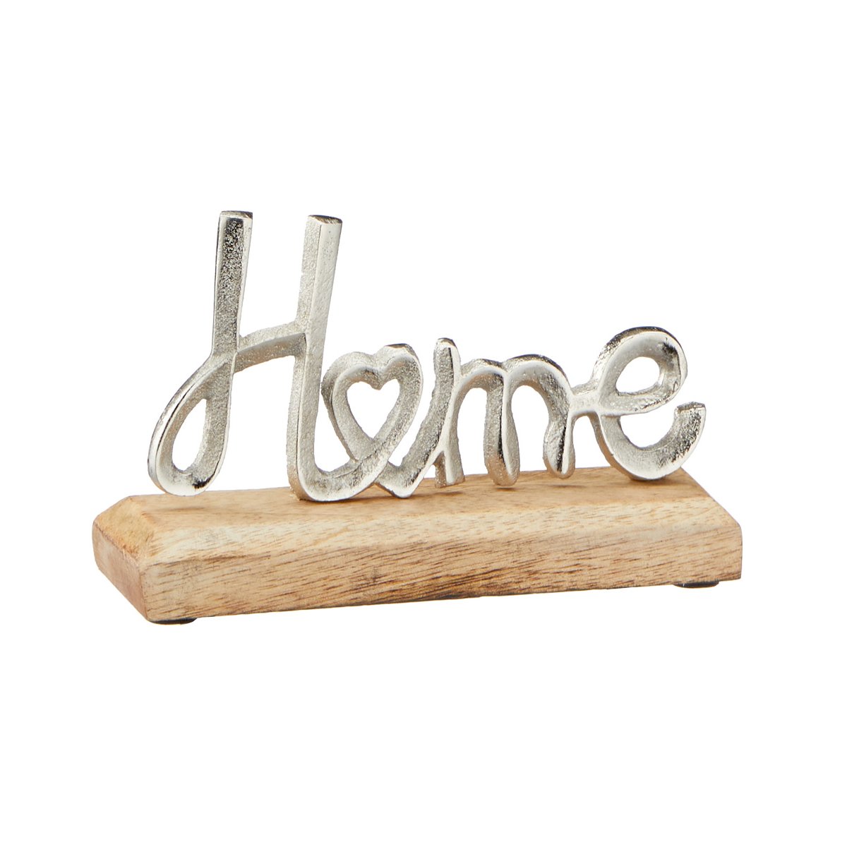 - für aus € Deko 7,95 Mangoholz Schriftzug Alu Home Holz und Dekoration zuha,