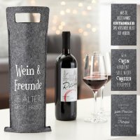 Filz Geschenktüte für Wein, 4er Set Flaschentüte - Flaschen Geschenktasche, Wein verschenken