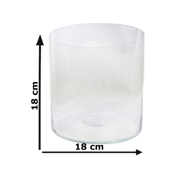 Vase Monza H: 18 cm, Glasvase - Glasflasche, Tischdekoration, Glasvasen, Landhaus