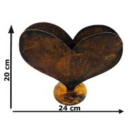 Blumenvase Herz im Rost Design H: 20 cm, Rostfigur für den Garten, Gartendeko, Metalldeko