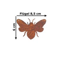 Dekofigur Mini Biene im Rost Design, Rostfigur für...