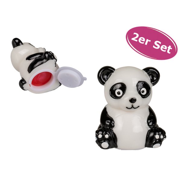 Lipgloss Panda 2er Set - Lippenpflege, Give Away, Kindergeburtstag, Lipbalm