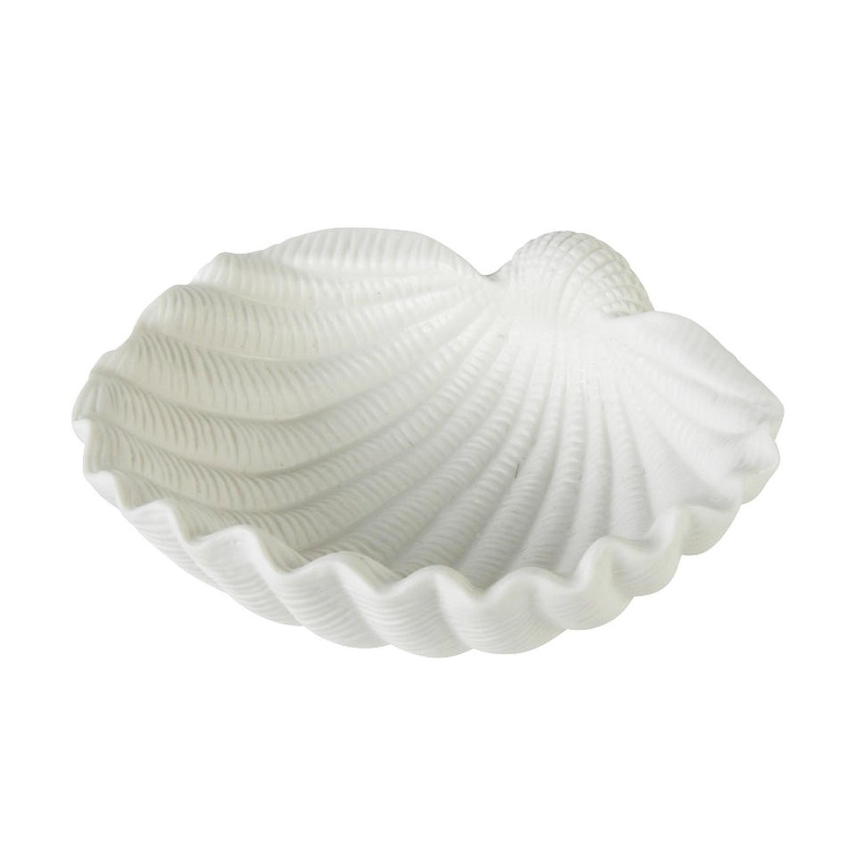 Maritime Muschelschalen TRIO MARE 3er-Set-weiss-Keramik mit Glasur-Deko fürs Bad 