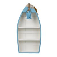 Bootsregal maritim weiss mit Fischen H:42 cm -...