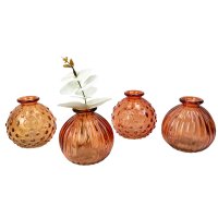 Glasvase Jive, Vase orange, H: 8,5 cm (4er Set) - kleine...