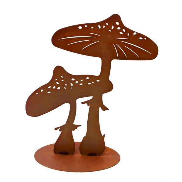Dekofigur 2 große Fliegenpilze im Rost Design, Rostfigur für den Garten, Gartendeko, Metalldeko