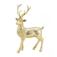 Hirsch gold 21x14 cm - Deko Figur, Weihnachtsdekoration,...