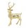 Hirsch gold 21x14 cm - Deko Figur, Weihnachtsdekoration, festliche Dekoration, Weihnachten